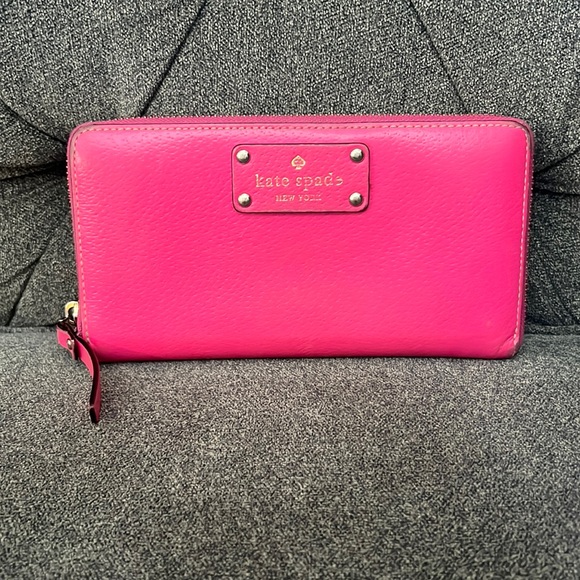kate spade Handbags - kate spade Wellesly Neda zip around continental wallet bright hot pink